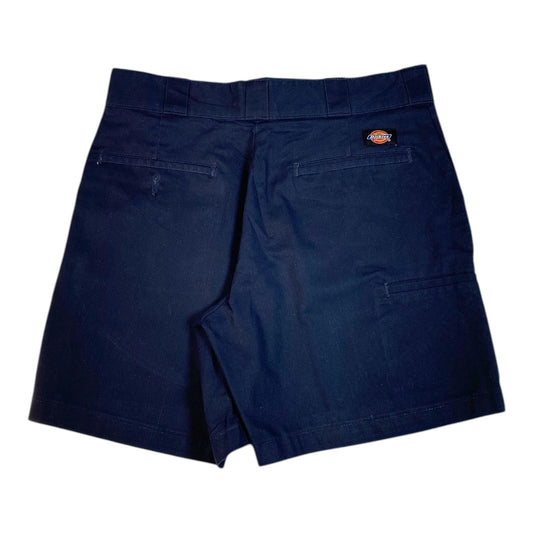 Digg It Thrift & Vintage navy blue Dickies relaxed fit work shorts with back pockets and logo patch