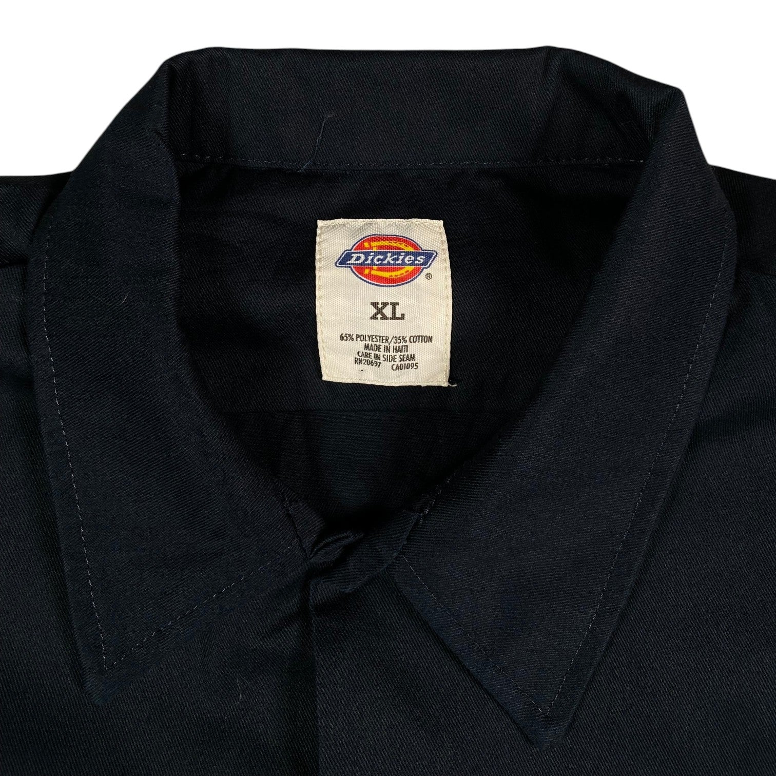 Digg It Thrift & Vintage navy Dickies work shirt with XL size tag, made of polyester and cotton blend.