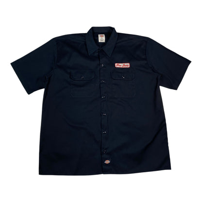 Digg It Thrift & Vintage navy Dickies x New England Free Jacks short sleeve work shirt with button-down front