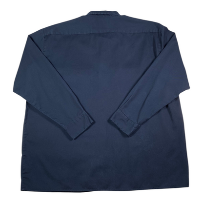 Back view of a Digg It Thrift & Vintage dark navy Dickies long sleeve work shirt in size 2XL