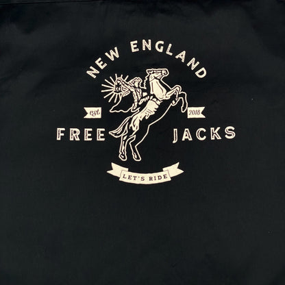 Digg It Thrift & Vintage navy Dickies x New England Free Jacks work shirt with white graphic print on back