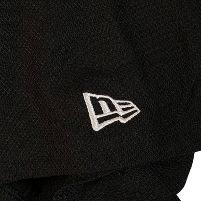 Digg It Thrift & Vintage New Era x Muerte Hustle baseball jersey featuring white embroidered logo on black fabric