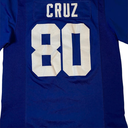 Digg It Thrift & Vintage blue New York Giants Victor Cruz 80 NFL jersey with white lettering and numbers