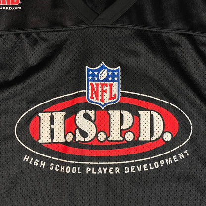 Digg It Thrift & Vintage black NFL H.S.P.D. mesh practice jersey with screen-printed logo, size 2XL