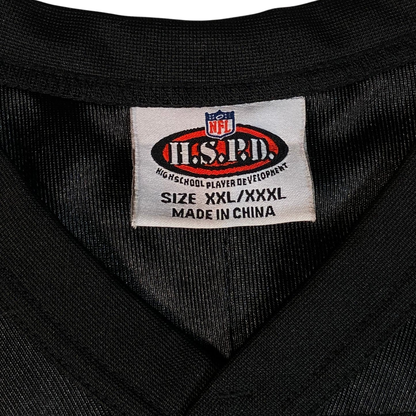 Digg It Thrift & Vintage black NFL H.S.P.D. mesh practice jersey size XXL XXXL tag detail