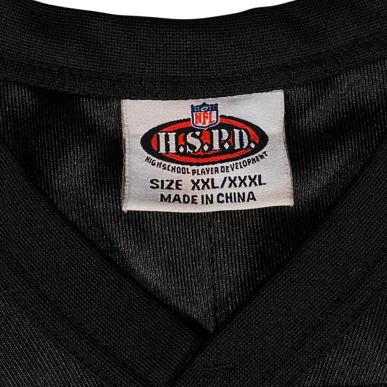 Digg It Thrift & Vintage black NFL H.S.P.D. mesh practice jersey size XXL XXXL tag detail