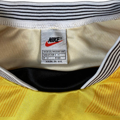 Digg It Thrift & Vintage 90s Nike TSV Crailsheim football shirt collar and size tag detail