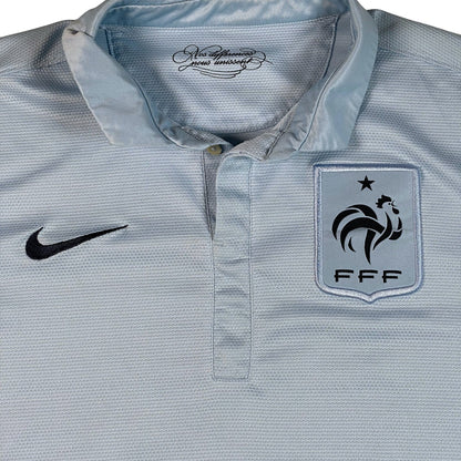 Digg It Thrift & Vintage 2011-2012 Nike France away football shirt in light grey with FFF rooster crest and polo collar