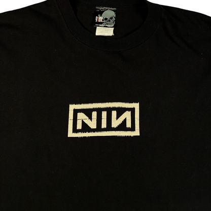 Digg It Thrift & Vintage black Nine Inch Nails With Teeth band t-shirt with white logo graphic on a Giant tag