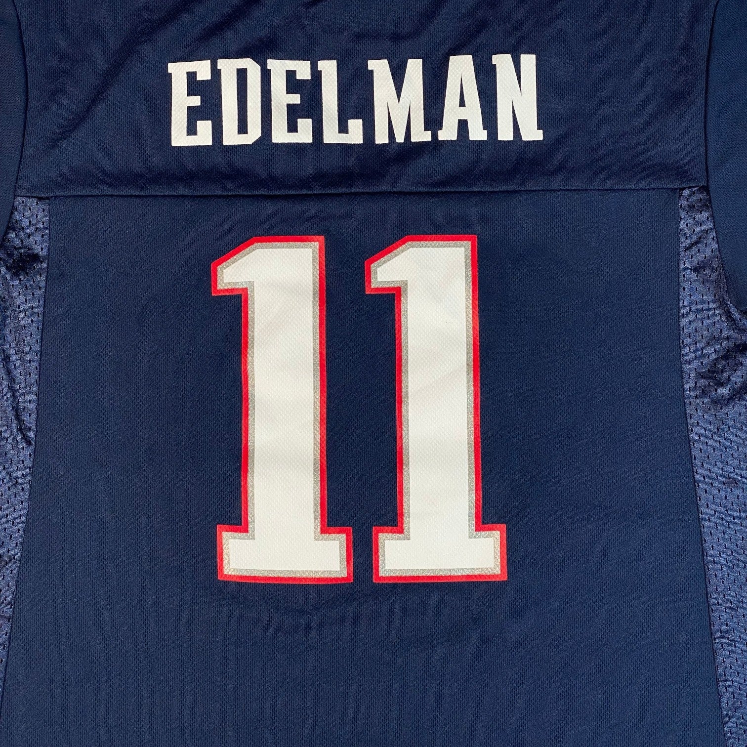 Digg It Thrift & Vintage New England Patriots Julian Edelman number 11 jersey in navy blue with white lettering