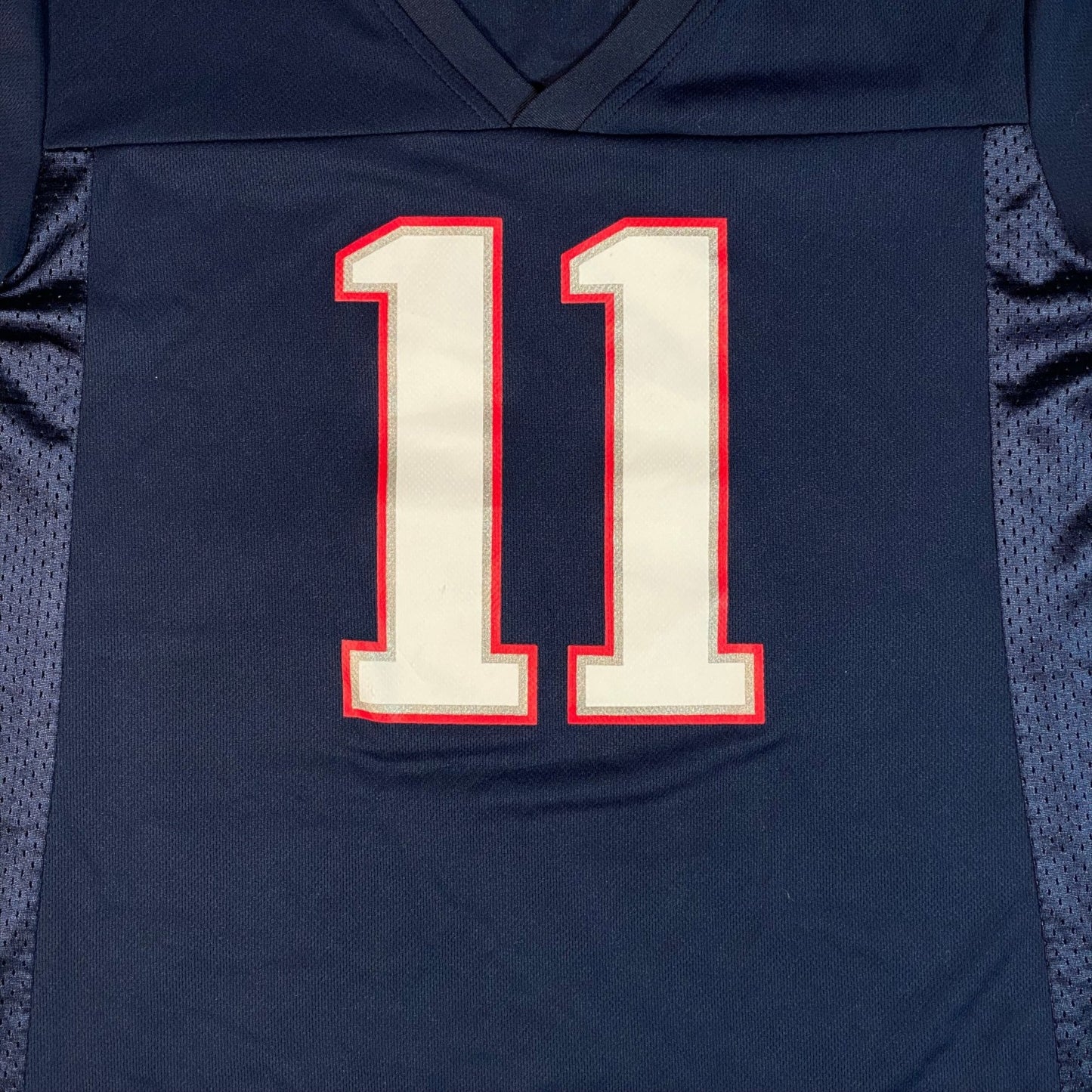 Digg It Thrift & Vintage New England Patriots Julian Edelman navy blue jersey with white and red number 11