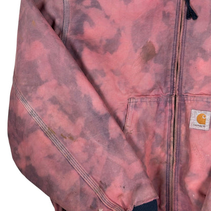 Digg It Thrift & Vintage custom pink acid wash Carhartt duck canvas active jacket with zip front and logo patch