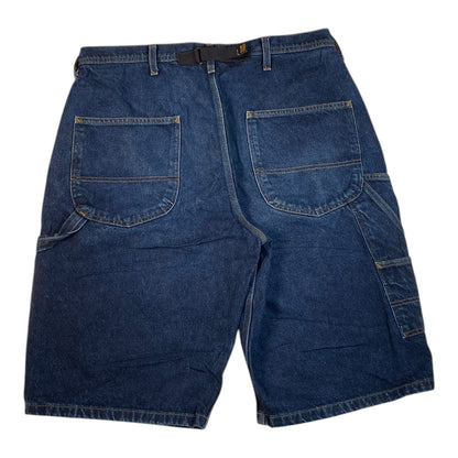 Digg It Thrift & Vintage Polo Ralph Lauren baggy denim shorts in dark blue with velcro back strap and utility pockets