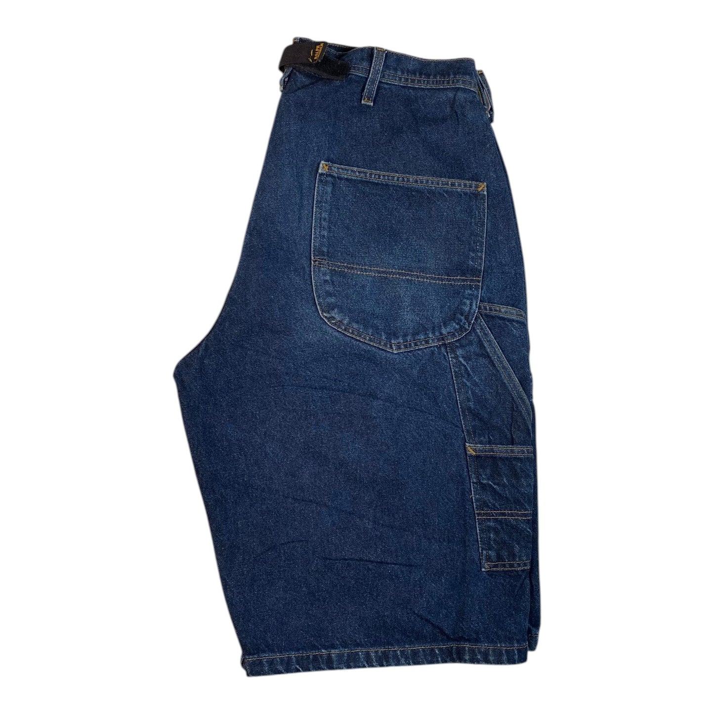 Digg It Thrift & Vintage Polo Ralph Lauren baggy denim shorts in dark blue with a velcro back pocket