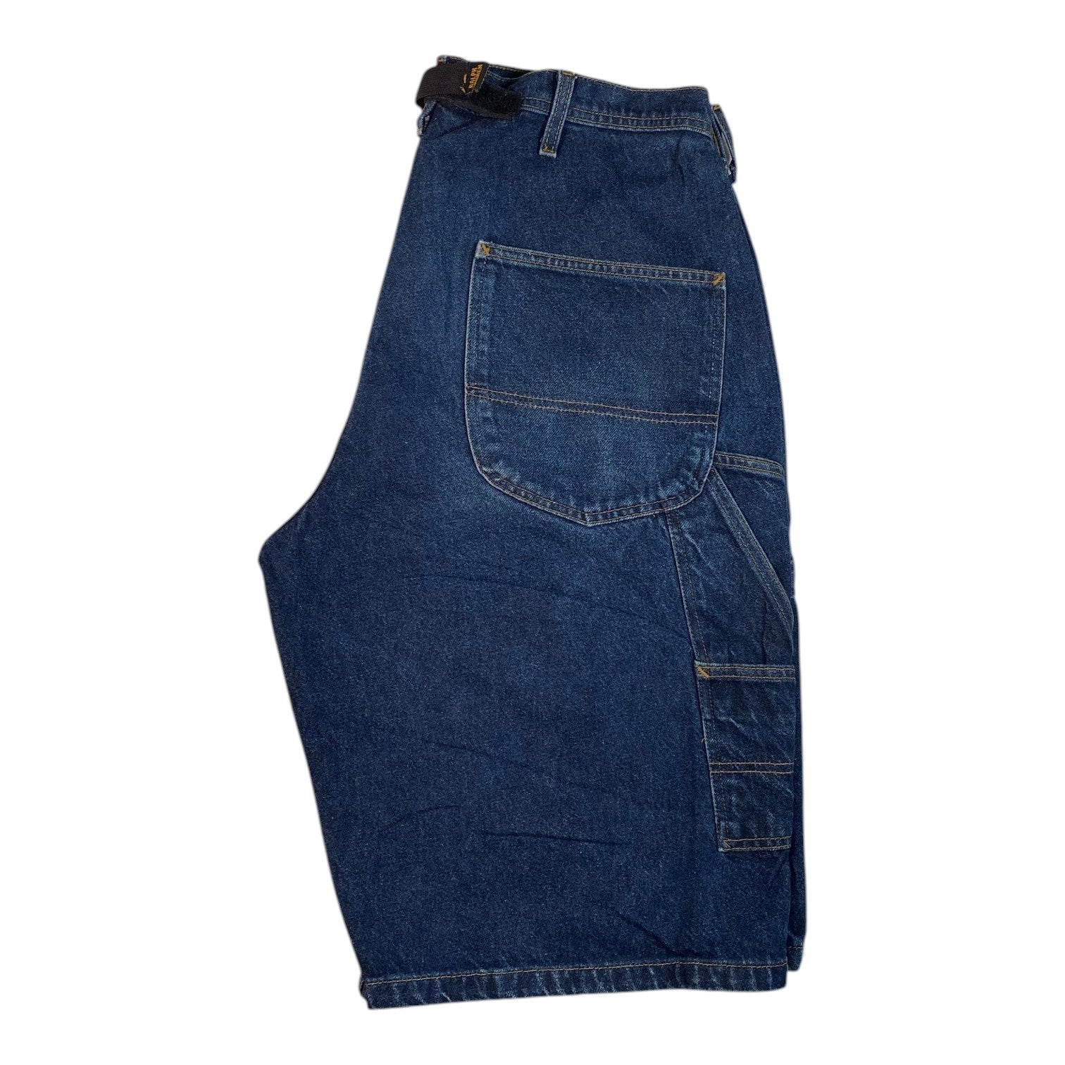 Digg It Thrift & Vintage Polo Ralph Lauren baggy denim shorts in dark blue with a velcro back pocket