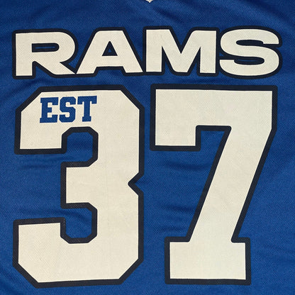Digg It Thrift & Vintage blue NFL Los Angeles Rams jersey with white 37 and EST graphic print