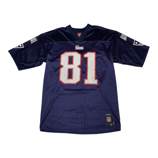 Digg It Thrift & Vintage Reebok NFL New England Patriots Randy Moss jersey in navy blue with number 81