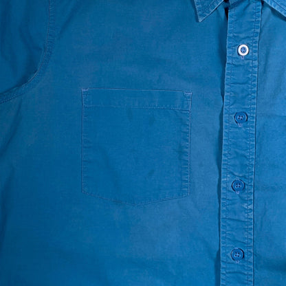 Digg It Thrift & Vintage royal blue Carhartt short sleeve work shirt with a chest pocket and button-down front