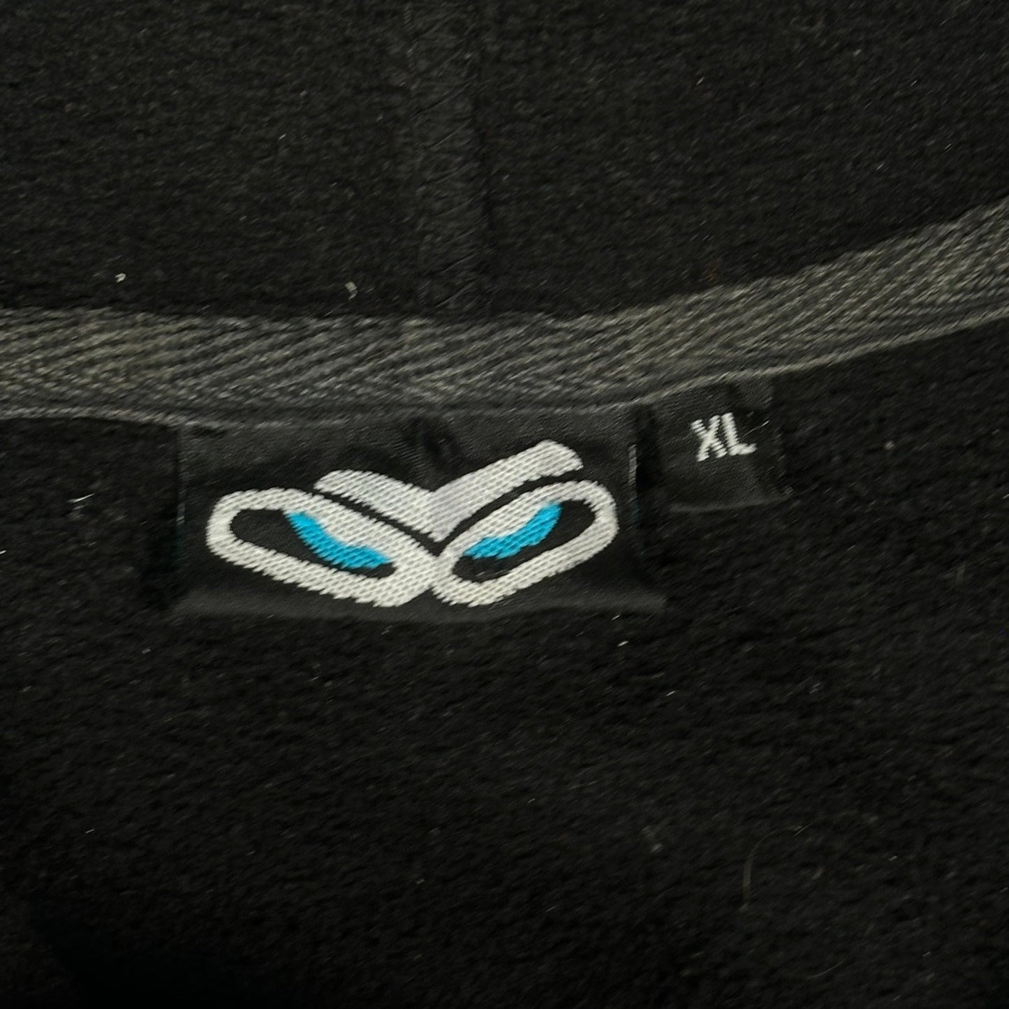 Digg It Thrift & Vintage black pullover hoodie with SRCN graffiti character logo and XL size tag