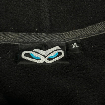 Digg It Thrift & Vintage black pullover hoodie with SRCN graffiti character logo and XL size tag