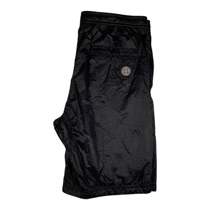 Digg It Thrift & Vintage black Stone Island Nylon Metal grid cargo shorts with iconic compass patch