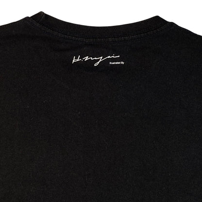 Digg It Thrift & Vintage black Stüssy x BAL Original t-shirt featuring a white Hiroshi Nagai signature on the neck