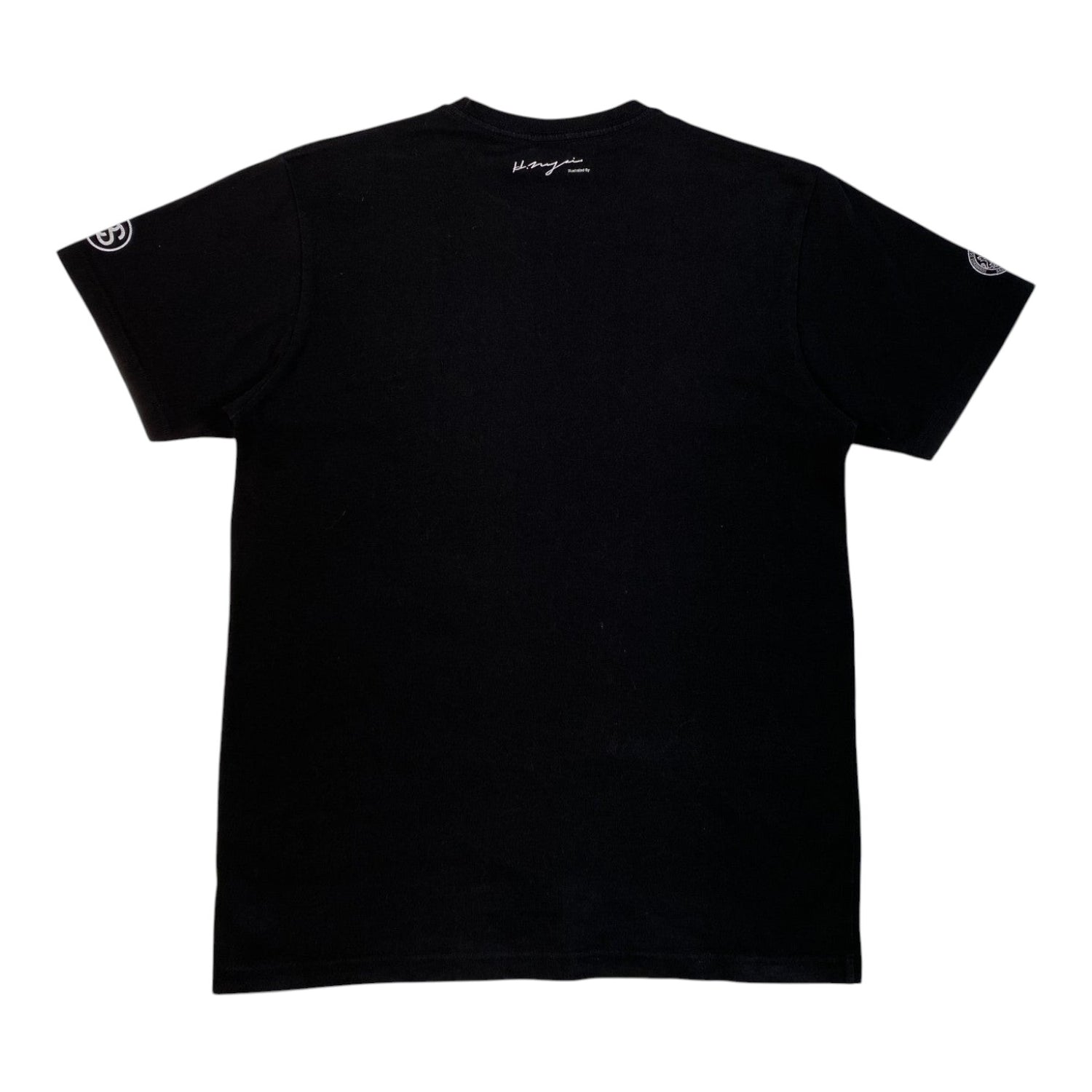 Back view of a black Stüssy x BAL Original x Hiroshi Nagai Yarigasaki Most Wanted T-Shirt from Digg It Thrift & Vintage