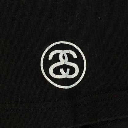 Digg It Thrift & Vintage black Stüssy graphic t-shirt with white circular logo detail