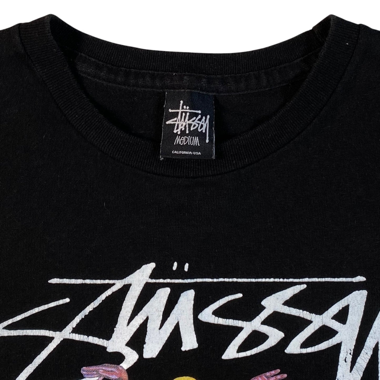 Digg It Thrift & Vintage black Stüssy x BAL Original x Hiroshi Nagai graphic t-shirt with crew neck and logo tag