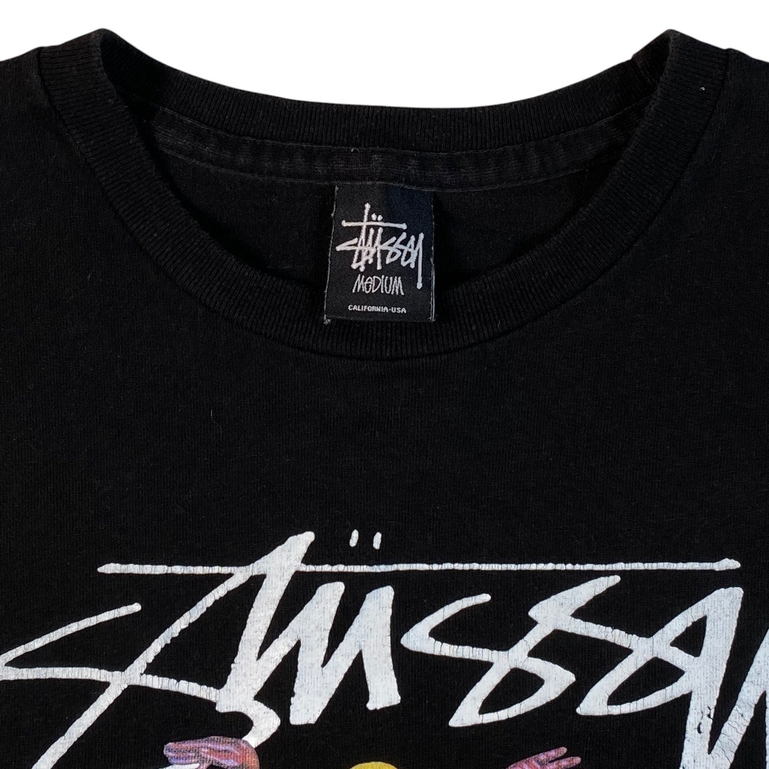 Digg It Thrift & Vintage black Stüssy x BAL Original x Hiroshi Nagai graphic t-shirt with crew neck and logo tag