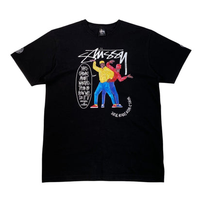 Digg It Thrift & Vintage black Stüssy x BAL Original graphic t-shirt featuring Hiroshi Nagai artwork