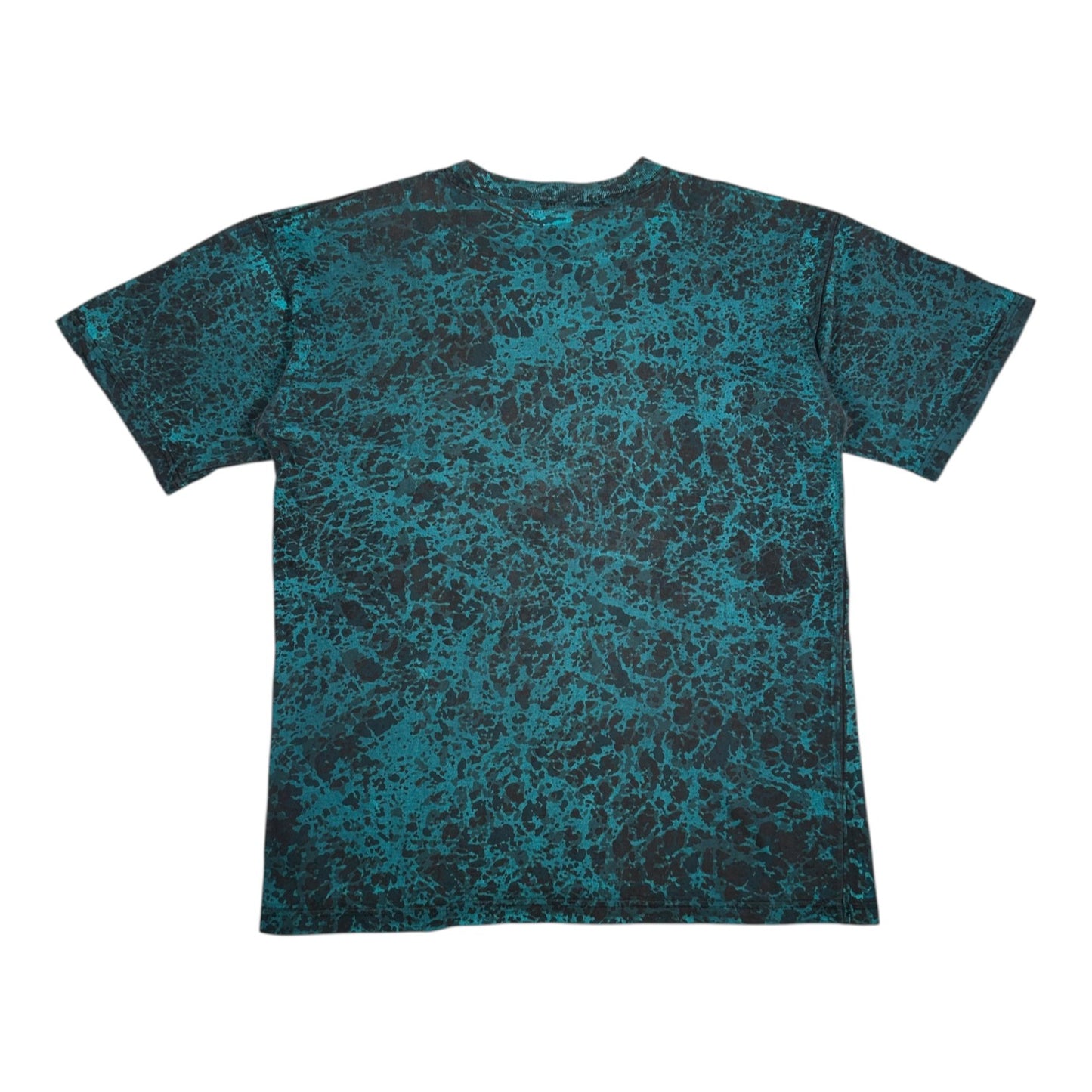Digg It Thrift & Vintage vintage Churinga Designs t-shirt with a teal and black marble print back view