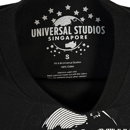 Digg It Thrift & Vintage black cotton Universal Studios Singapore t-shirt with silver globe logo neck label