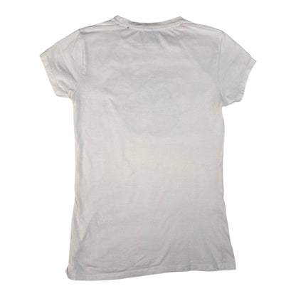 Back view of a white Le Temps des Cerises cotton t-shirt from Digg It Thrift & Vintage, size XS fitting like Small.