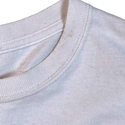 Digg It Thrift & Vintage white cotton t-shirt collar detail showing light wear