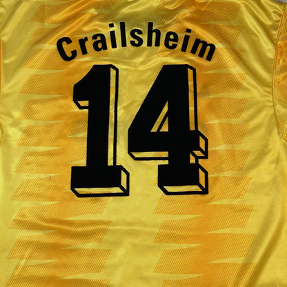 Digg It Thrift & Vintage yellow 90s Nike TSV Crailsheim football jersey with black number 14 print