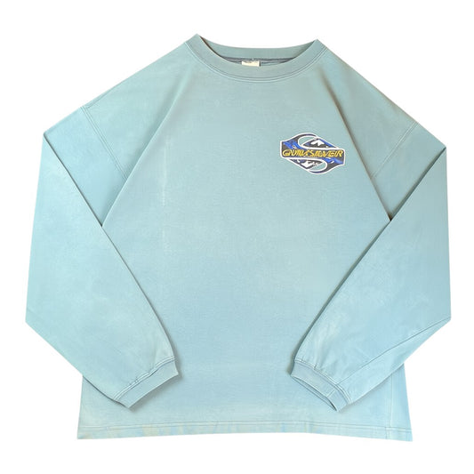 Digg It Vintage 90s Quiksilver sage green long sleeve surf tee with large logo. Fits like a large.