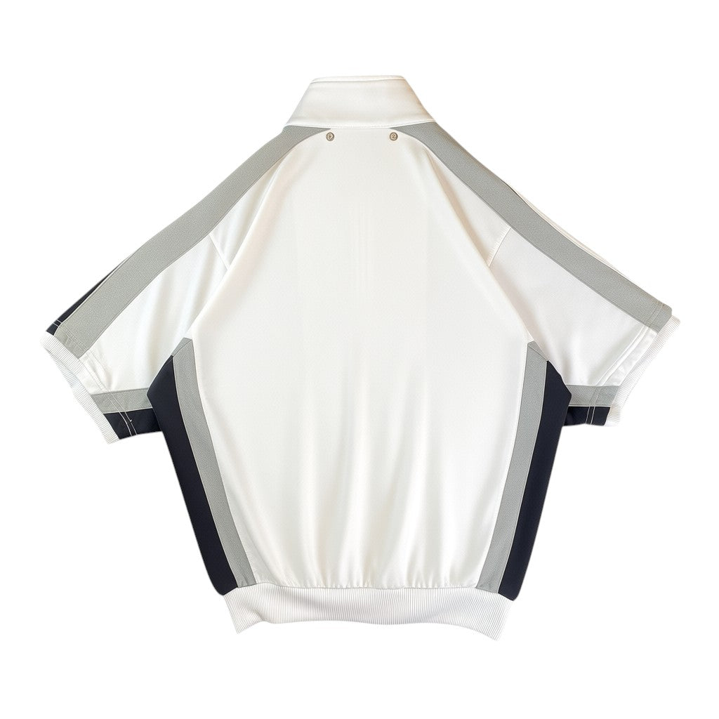 Digg It Thrift & Vintage Adidas Originals vintage white, black, and grey colorblock half sleeve track jacket. Fits like Large.