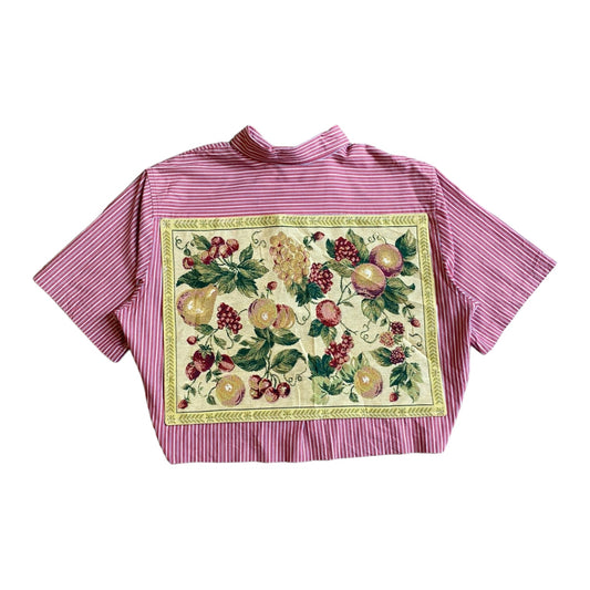 Cropped Floral Berry Tapestry Vintage Shirt - Terminal Eaters No. 184