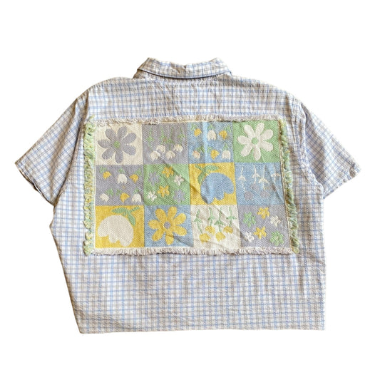 Cropped 'Flower' Mosaic Tapestry Vintage Shirt - Terminal Eaters No. 184