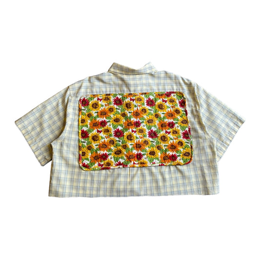 Cropped 'Flower Bloom' Tapestry Vintage Shirt - Terminal Eaters No. 184