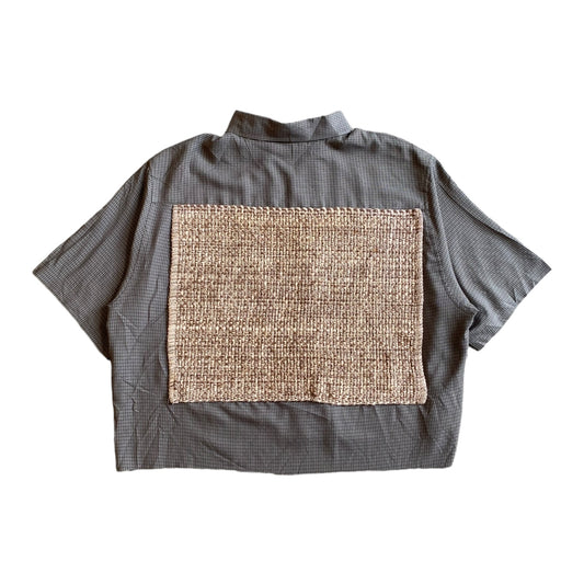 Cropped Grey Mosaic Tapestry Vintage Shirt - Terminal Eaters No. 184