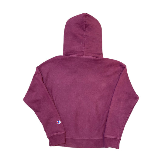 Champion Burgundy Hoodie Side Logo
