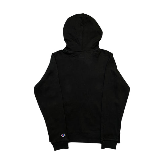 Champion White Embroidered Logo Black Hoodie