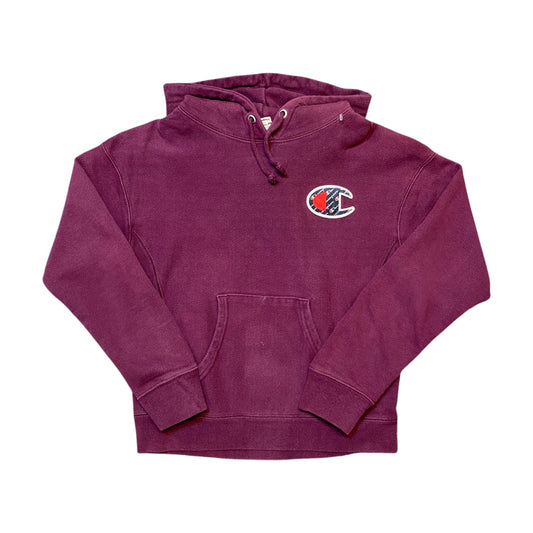 Champion Burgundy Hoodie Side Logo